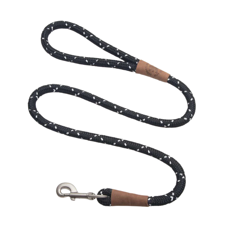 Mendota hundeline Night-Viz Black 1.8 meter lang, 13 mm tyk