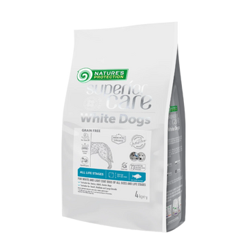 Nature's Protection White dogs adult all breed, white fish - medium kibbles