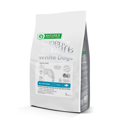 Nature's Protection White Dogs Adult All Breed, WHITE FISH - MEDIUM Kibbles