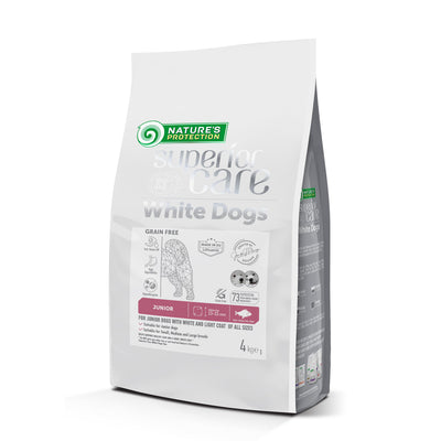 Nature's Protection White Dogs JUNIOR All Breed, WHITE FISH - MEDIUM Kibbles