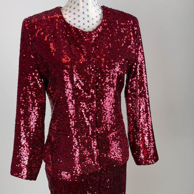 CBK Suits Erva paillet suit bordeaux