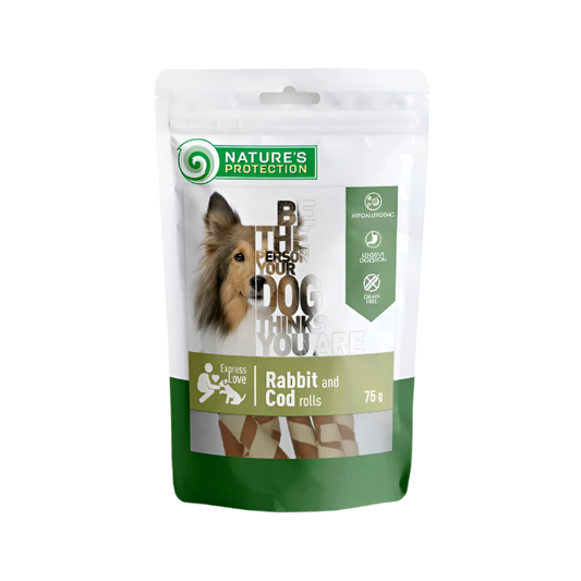 Nature's Protection Rabbit and cod rolls 75 g