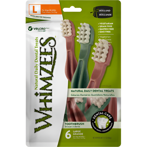 Whimzees tandbørste large 6 stk