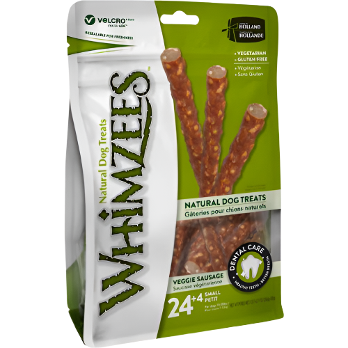 Whimzees veggie sausage small 24+4 stk