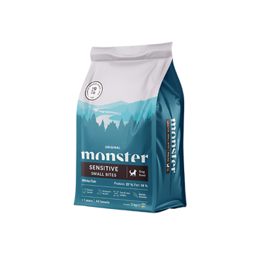 Monster original sensitive white fish, small bites