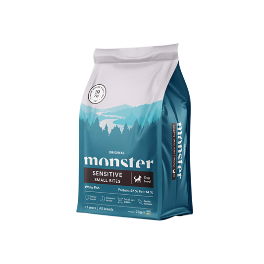 Monster original sensitive white fish, small bites