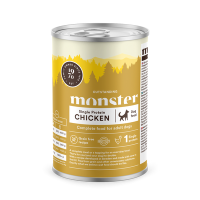 MONSTER vådfoder 400 gram Single Protein Chicken fra GroomUs
