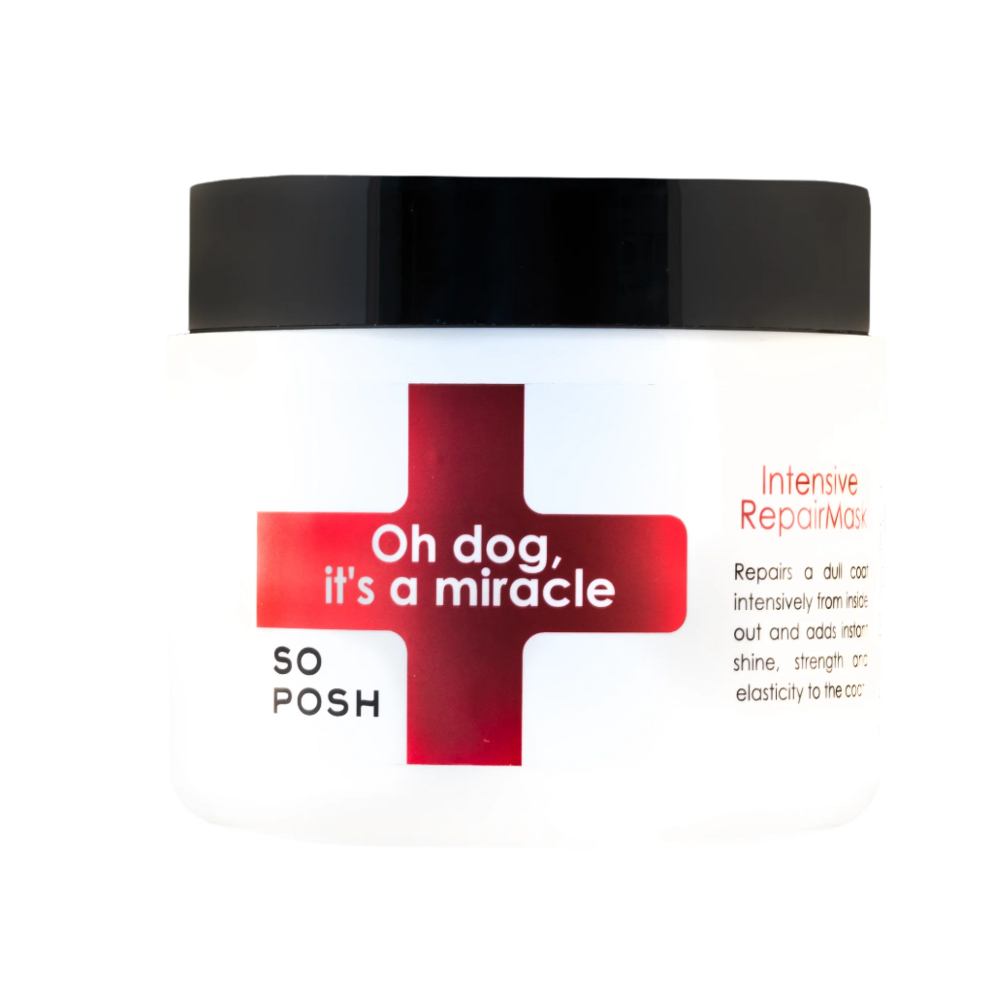 Oh Dog, It's a Miracle Mask fra SO POSH 500 ml. Fås hos GroomUs.