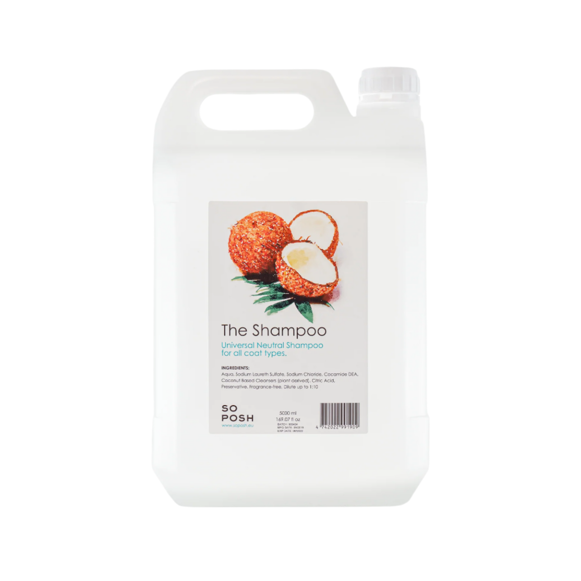 The Shampoo - Basisline 5 L fra SO POSH. Fås hos GroomUs.